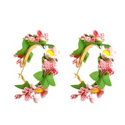 (red color )Autumn and Winter color flowers Earring  Countryside temperament three-dimensional flower earrings women dre