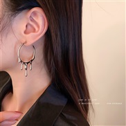 ( Silver needle Silver)silver drop earrings occidental style fashion Metal ear stud samll wind Earring
