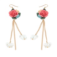 ( Style 2)Autumn and Winter fashion ethnic style handmade flowers earrings small fresh butterfly tassel earring Countrys