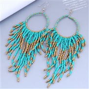 occidental style  Bohemian style beads temperament tassel earrings