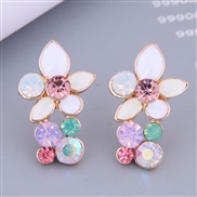 fine Korean style fashion sweetO flash diamond flowers personality ear stud
