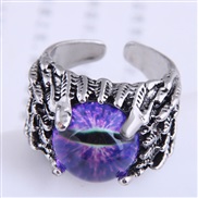 occidental style fashion  Metal concise eyes  feather Metal temperament exaggerating opening ring