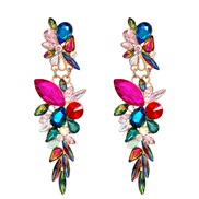 ( Color) occidental style  fashion Bohemia temperament long style personality colorful diamond ear stud woman