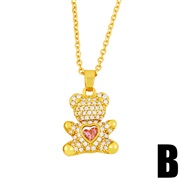 (B)occidental style zircon necklaceins lovely cartoon Mini love samll necklace woman samll clavicle chainkw