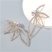 (AB color)occidental style wind exaggerating claw chain series Alloy diamond Rhinestone fully-jewelled flowers earrings 
