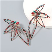 ( Color)occidental style wind exaggerating claw chain series Alloy diamond Rhinestone fully-jewelled flowers earrings wo