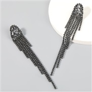 ( black)occidental style super claw chain series Alloy diamond Rhinestone fully-jewelled geometry tassel earrings woman 