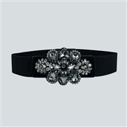 ( black)olita  occidental style fashion woman width belt elasticity crystal gem With diamond brilliant ornament