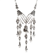 ( Silver)occidental style exaggerating fashion skull claw skull tassel necklace