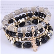 occidental style trend fashion Metal owl concise mash up candy multilayer woman bracelet