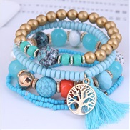 occidental style trend fashion Metal Life tree tassel  concise mash up candy multilayer woman bracelet