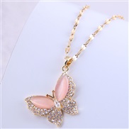 fine  Korean style fashion classic flash diamond butterfly temperament necklace