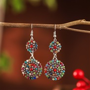 (DC color )  fully-jewelled Double layer big samll Round earring bride earrings  Earring woman