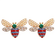 (red  blue)occidental style creative personality insect samll diamond ear stud personality exaggerating woman
