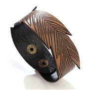 ( brown) Leaf occidental style punk wind angel leatherPU bracelet pattern Irregular