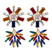 ( Color)geometry flowers hollow diamond ear stud pendant woman earrings personality Bohemia