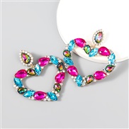 ( Color)super claw chain series Alloy diamond Rhinestone glass diamond love earring earrings woman occidental style exa