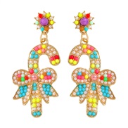 christmas earrings  luxurious fully-jewelled christmas earrings  sweet lovely Rhinestone bow earring