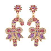 christmas earrings  luxurious fully-jewelled christmas earrings  sweet lovely Rhinestone bow earring