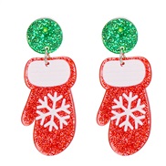 ( red)Autumn and Winter occidental style christmas series ear stud fashion temperament all-Purpose earrings