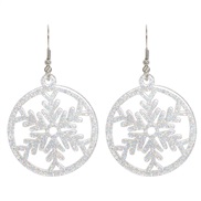 ( white) christmas style Acrylic snowflake sequin earrings occidental style wind fashion velvet flower pendant