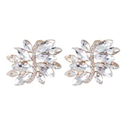 ( white) occidental style wind Alloy glass diamond earrings lady diamond ear stud
