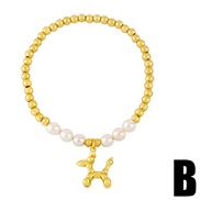 (B)occidental style creative Pearl bracelet woman circle balloon dog pendant studentbre