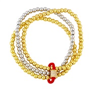 ( red)occidental style creative personality fashionins trend bracelet Metal beads multilayer braceletbre