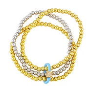 ( Dark blue)occidental style creative personality fashionins trend bracelet Metal beads multilayer braceletbre