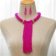 ( rose Red)beads tassel necklace sweater chain exaggerating Africa customs necklace ecklace