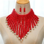 ( red)occidental style Nation necklace set Shells customs clavicle chainecklace