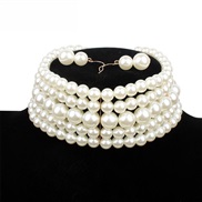 ( white)occidental style fashion exaggerating imitate Pearl chain  temperament banquet necklace bride