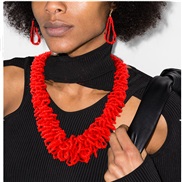 ( red)Africa customs beads weave twisted necklace handmade color retention necklace set
