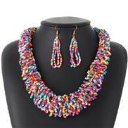 ( Color)Africa customs beads weave twisted necklace handmade color retention necklace set