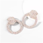 (AB color)occidental style retro exaggerating Alloy diamond Rhinestone fully-jewelled Round earrings women fashion arrin