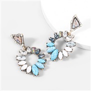 ( blue)Bohemia Alloy diamond Rhinestone resin geometry earrings arringearrings