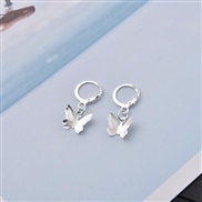 ( Silver)Korean styleins wind ear stud butterfly earrings ar clip high arring woman personality wind earring