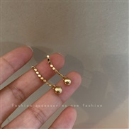 (EH gold   Silver needle)Metal geometry Pearl earrings woman Korea temperament samll high ear stud personality Earring