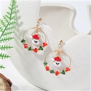 occidental style geometry personality handmade beads crystal christmas earrings ins creative personality day earring