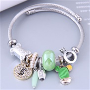 occidental style fashion  Metal all-Purpose Round digit flower more elements pendant accessories temperament bangle