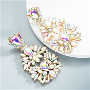 (AB color)earrings Alloy embed Rhinestone flowers earrings woman occidental style exaggerating arring