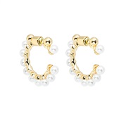 (E)silver Pearl circle Korea big fashion brief earrings personality Earring thin