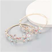 (AB color)occidental style super claw chain series Alloy diamond glass diamond Rhinestone flowers circle earrings woman 