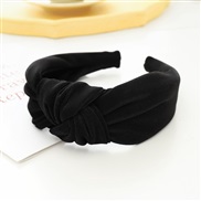 ( black )occidental style temperament width lady Headband brief pure color Cloth HeadbandF