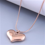 fine Korean style fashion sweetOL concise big Peach heart titanium steel personality woman necklace
