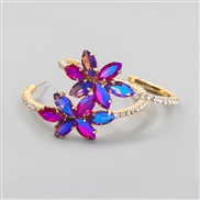 ( rose Red)fashion colorful diamond series Alloy diamond Rhinestone flowers circle occidental style earrings woman arrin