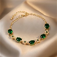 ( Bracelet green) gold Korea big personality zircon bracelet temperament
