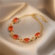 ( Bracelet orange) gold Korea big personality zircon bracelet temperament