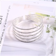 ( Silver)occidental style  bride Rhinestone Pearl multilayer bangle twining more row Pearl Rhinestone bracelet