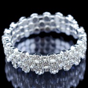 ( Silver)occidental style  brief square bride Rhinestone bangle  noble multilayer zircon fully-jewelled bracelet